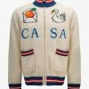Casablanca Clothing White Par Avion Zip Up Cardigan