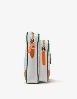 Casablanca White Perforated Leather Cross Body Bag