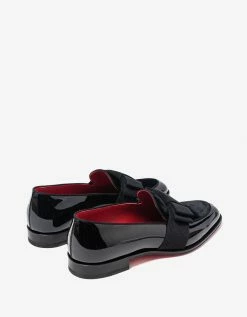 Christian Louboutin Black Styleeto Flat Patent Leather Loafers