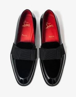 Christian Louboutin Black Styleeto Flat Patent Leather Loafers