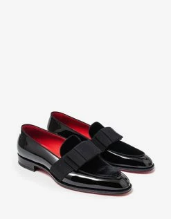 Christian Louboutin Black Styleeto Flat Patent Leather Loafers