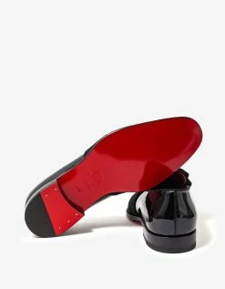 Christian Louboutin Black Styleeto Flat Patent Leather Loafers