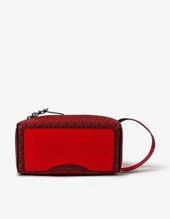 Brand new ๐ Christian Louboutin Blaster Red CL Logo Jacquard Travel Case ๐ 14 Christian Louboutin Blaster Red CL Logo Jacquard Travel Case