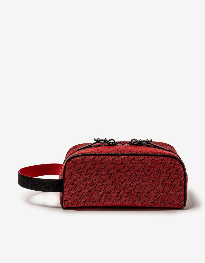 Brand new ๐ Christian Louboutin Blaster Red CL Logo Jacquard Travel Case ๐ 5 Christian Louboutin Blaster Red CL Logo Jacquard Travel Case