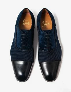 Cheap 👍 Christian Louboutin New Arrivals Blue & Black Greggo Orlato Flat Oxford 👟 Shoes 💯 12 Christian Louboutin New Arrivals Blue & Black Greggo Orlato Flat Oxford Shoes
