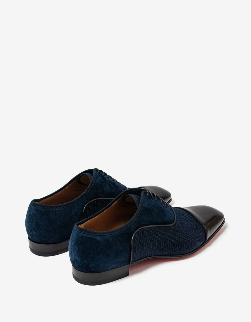 Cheap 👍 Christian Louboutin New Arrivals Blue & Black Greggo Orlato Flat Oxford 👟 Shoes 💯 8 Christian Louboutin New Arrivals Blue & Black Greggo Orlato Flat Oxford Shoes