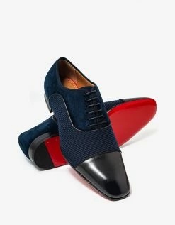 Cheap 👍 Christian Louboutin New Arrivals Blue & Black Greggo Orlato Flat Oxford 👟 Shoes 💯 15 Christian Louboutin New Arrivals Blue & Black Greggo Orlato Flat Oxford Shoes