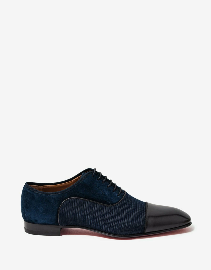 Cheap 👍 Christian Louboutin New Arrivals Blue & Black Greggo Orlato Flat Oxford 👟 Shoes 💯 4 Christian Louboutin New Arrivals Blue & Black Greggo Orlato Flat Oxford Shoes