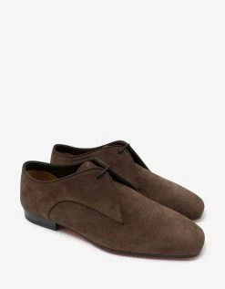 Christian Louboutin Carderby Brown Suede Leather Shoes