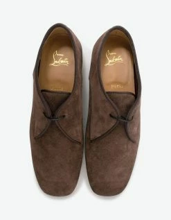 Christian Louboutin Carderby Brown Suede Leather Shoes