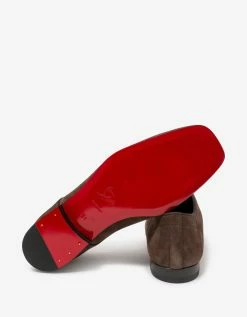 Christian Louboutin Carderby Brown Suede Leather Shoes