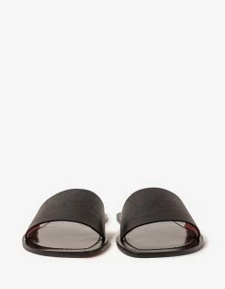 Christian Louboutin Coolraoul Black Leather Slide Sandals