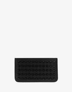 Christian Louboutin Accessories Credilou Black Leather Spikes Card Holder