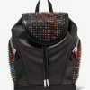 Christian Louboutin Accessories Explorafunk Black Leather Multicolour Spikes Backpack