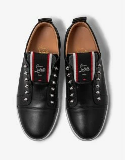 Christian Louboutin F.A.V Fique A Vontade Black Leather Trainers