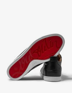 Christian Louboutin F.A.V Fique A Vontade Black Leather Trainers