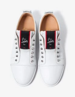 Christian Louboutin F.A.V Fique A Vontade White Leather Trainers