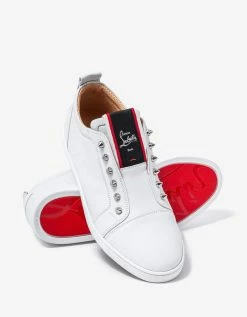 Christian Louboutin F.A.V Fique A Vontade White Leather Trainers