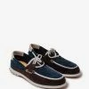 Christian Louboutin Geromoc Navy & Brown Suede Leather Loafers