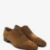 Christian Louboutin Greggo Flat Nounours Tan Suede Leather Oxford Shoes