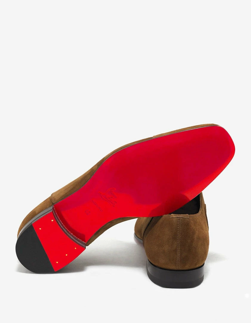 Wholesale 🥰 Christian Louboutin Greggo Flat Nounours Tan Suede Leather Oxford 👟 Shoes 🔥 5 Christian Louboutin Greggo Flat Nounours Tan Suede Leather Oxford Shoes