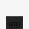 Christian Louboutin Kios Black Grain Leather Spikes Card Holder