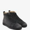 Brand new 👏 Christian Louboutin Lou Degra Charbon Suede Swarovski High Top Trainers 🔔 1 Christian Louboutin Lou Degra Charbon Suede Swarovski High Top Trainers