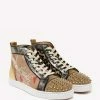 Christian Louboutin Lou Spikes Loubi Kraft Flat High Top Trainers