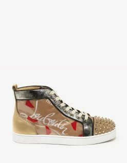 Christian Louboutin Lou Spikes Loubi Kraft Flat High Top Trainers