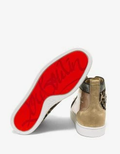 Christian Louboutin Lou Spikes Loubi Kraft Flat High Top Trainers