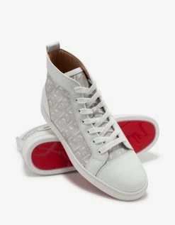 Christian Louboutin Louis CL Motif White High Top Trainers