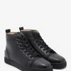 Christian Louboutin Louis Flat Calf Black High Top Trainers