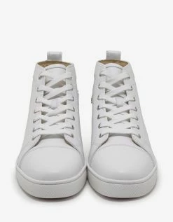 Cheap ⌛ Christian Louboutin Louis Flat Calf White High Top Trainers 👍 11 Christian Louboutin Louis Flat Calf White High Top Trainers