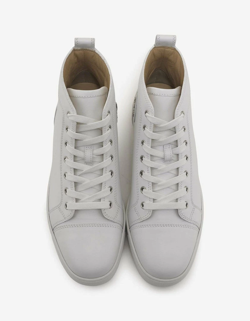 Cheap ⌛ Christian Louboutin Louis Flat Calf White High Top Trainers 👍 6 Christian Louboutin Louis Flat Calf White High Top Trainers
