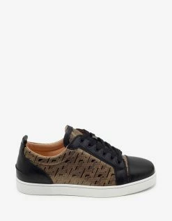Christian Louboutin Louis Junior Black & Gold Patent Leather Trainers