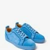 Christian Louboutin Louis Junior Orlato Greek Blue Suede Trainers