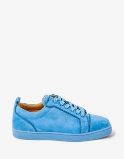 Christian Louboutin Louis Junior Orlato Greek Blue Suede Trainers