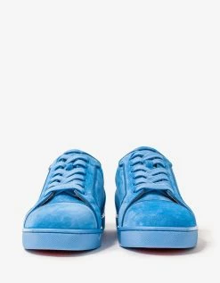 Christian Louboutin Louis Junior Orlato Greek Blue Suede Trainers
