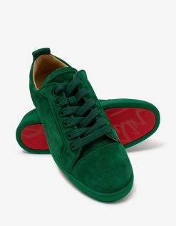 Christian Louboutin Louis Junior Orlato Green Suede Trainers