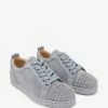 Christian Louboutin Louis Junior Spikes Orlato Grey Suede Trainers