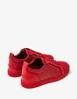 Christian Louboutin Louis Junior Spikes Techno CL Red Trainers New Arrivals