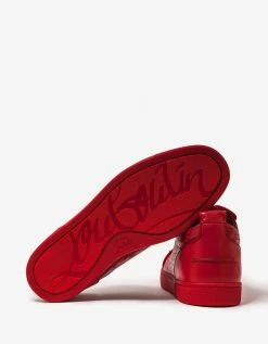 Christian Louboutin Louis Junior Spikes Techno CL Red Trainers New Arrivals