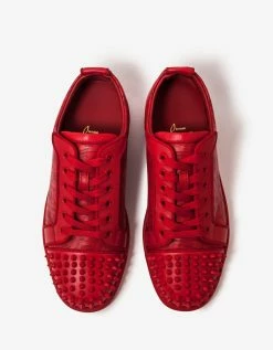 Christian Louboutin Louis Junior Spikes Techno CL Red Trainers New Arrivals