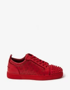 Christian Louboutin Louis Junior Spikes Techno CL Red Trainers New Arrivals