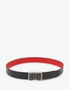 Christian Louboutin Accessories Louis Spikes Buckle Black Belt
