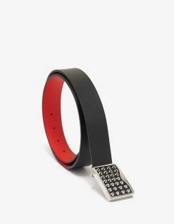 Christian Louboutin Accessories Louis Spikes Buckle Black Belt