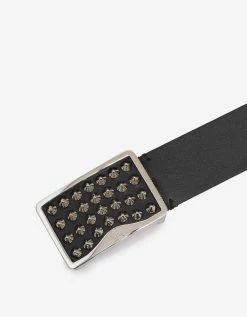 Christian Louboutin Accessories Louis Spikes Buckle Black Belt
