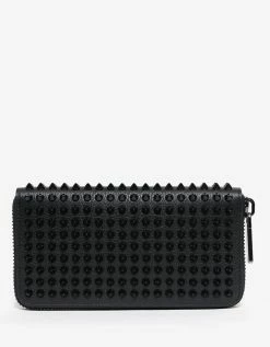 Best Pirce 🌟 Christian Louboutin Panettone Black Grain Leather Spikes Wallet Accessories ✨ 11 Christian Louboutin Panettone Black Grain Leather Spikes Wallet Accessories
