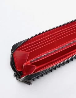 Best Pirce 🌟 Christian Louboutin Panettone Black Grain Leather Spikes Wallet Accessories ✨ 15 Christian Louboutin Panettone Black Grain Leather Spikes Wallet Accessories