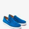 Christian Louboutin Pik Boat Blue Suede Leather Trainers